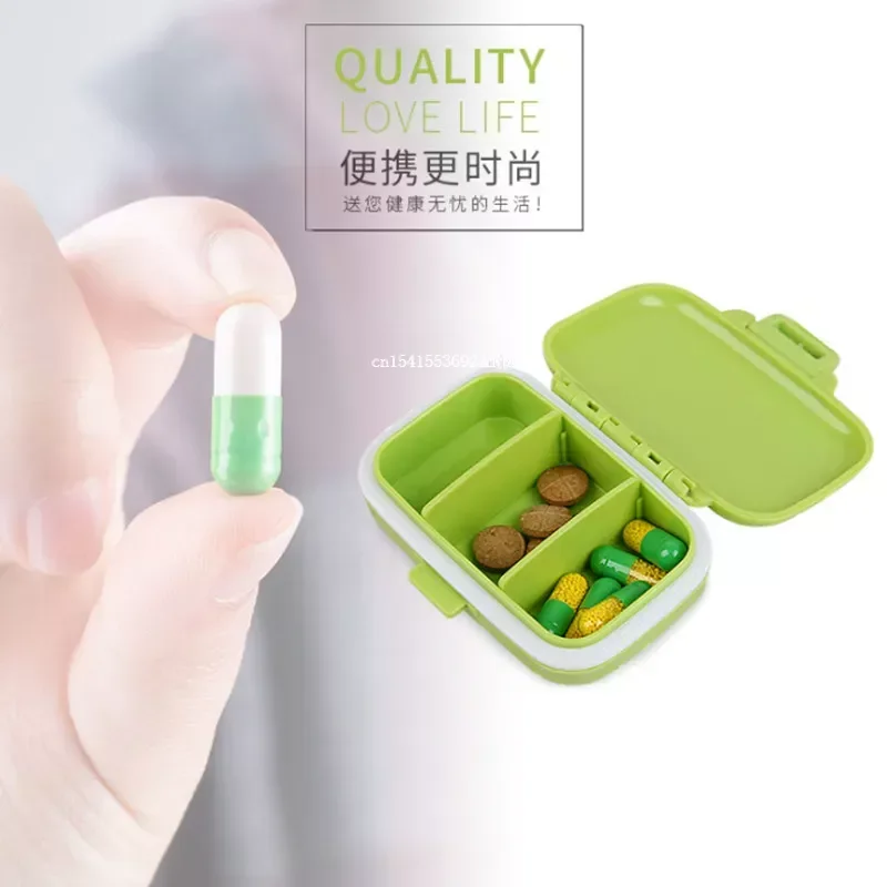 Outdoor First Aid Three Compartment Portable Mini Medicine Box Multi Functional Plastic Medicine Distribution Box New Arrive 1Pc