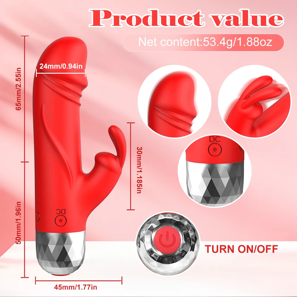 Powerful Rabbit Vibrator for Women Clitoris Stimulator Silicone G Spot Mini Bullet Vibrator Female Dildo Sex Toys for Adults 18+