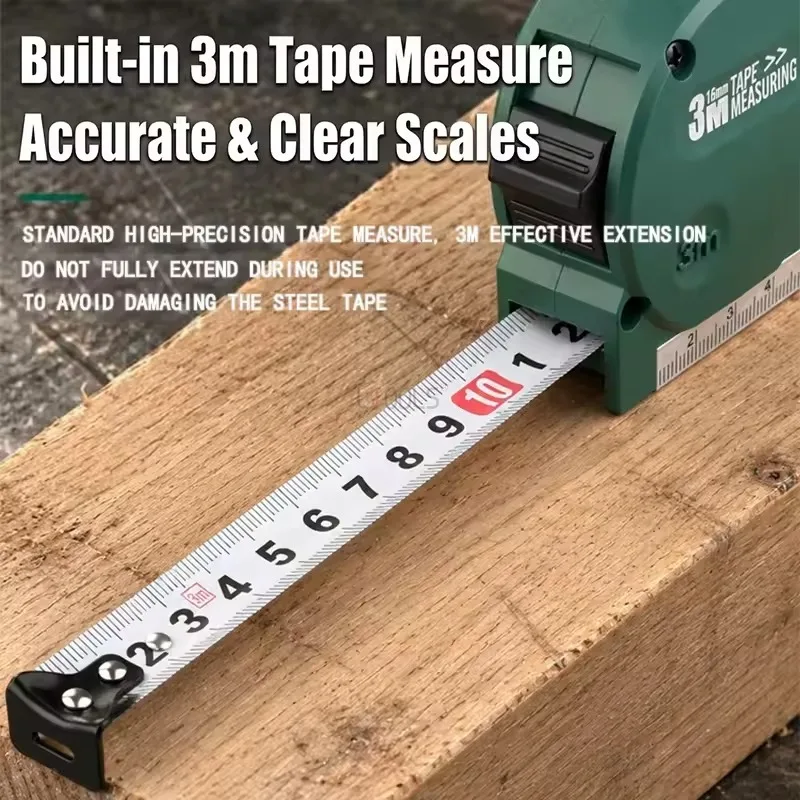 4 in 1 Portable Laser Level Ruler Adjustable High Precision Cross Line Laser Marker & Tape Measure Multifunctional Spirit Level