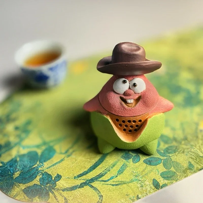 Abstract Handmade Teapot with Purple Clay,Purple Clay Tea Pet,Fair Cup,Cute Tea Play Ornament crafts,Tea Ceremony Accessories