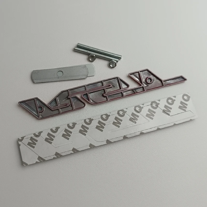 แผ่นป้ายสัญลักษณ์ RST โลหะสีแดงสีดำสำหรับติดฝาหน้าฝาหลังกระโปรงรถป้ายตะแกรงด้านหน้าอุปกรณ์เสริมสติกเกอร์โลหะ3D