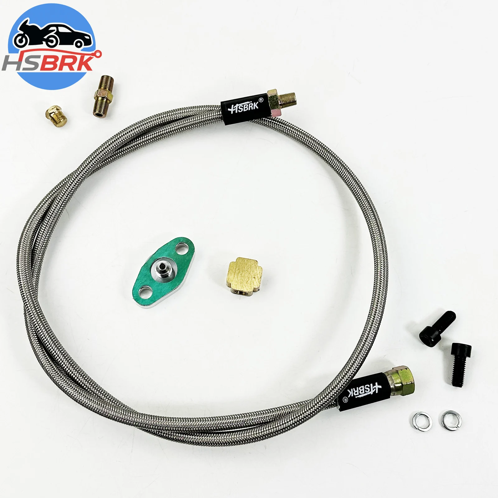 

Stainless steel mesh high-temperature and pressure silver 41 inch turbocharger oil supply line kit applied to T3/T4/T60/T61/T70