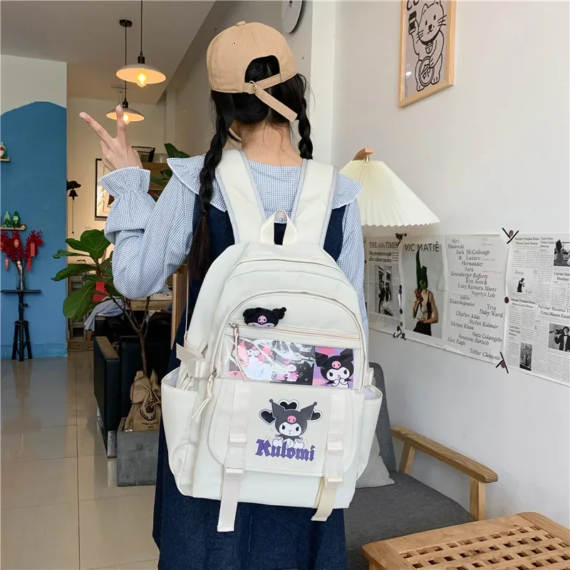 Sanrio Kawaii Kuromi School Bag Elementary School Student Backpack Cartoon Cinnamoroll Large Capacity Lightweight Backpack Gift