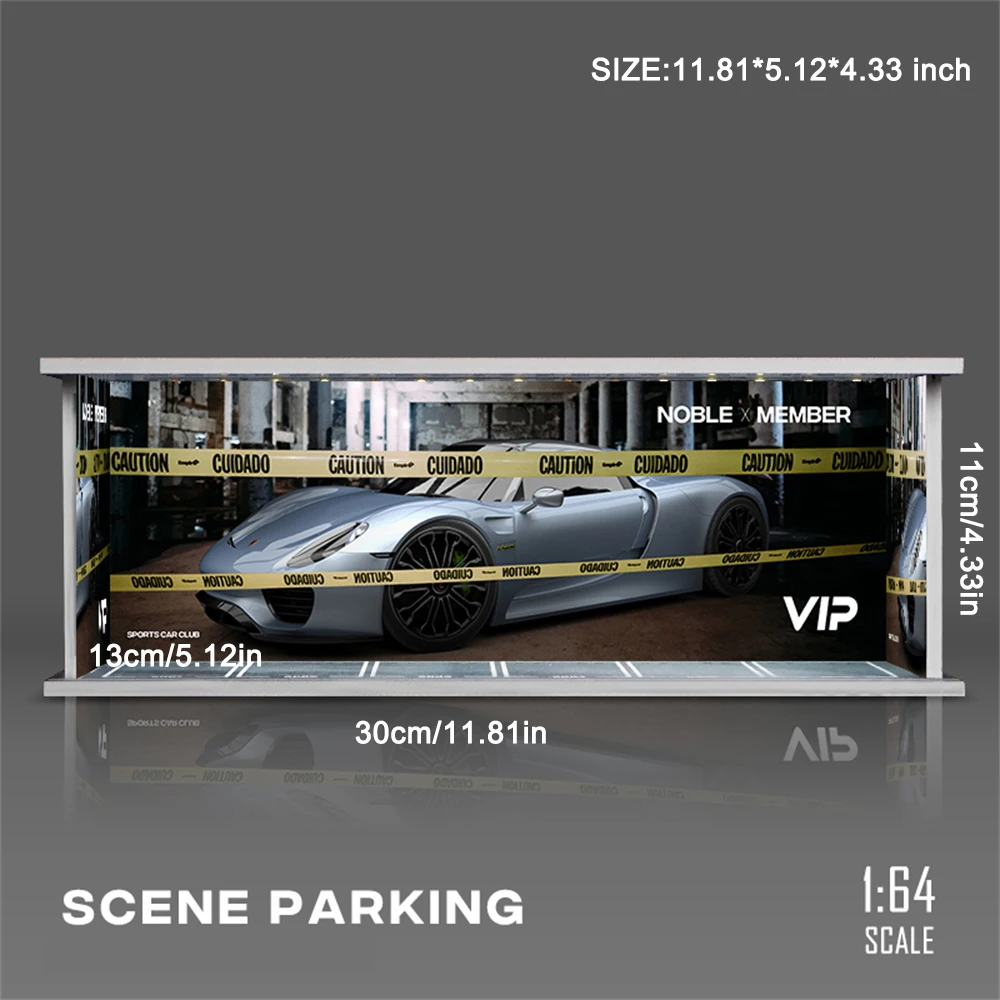 1/64 Model Parkeerplaats Parkeerplaats met verlichting Gesimuleerde decoratiescène (figuren en auto's niet inbegrepen)