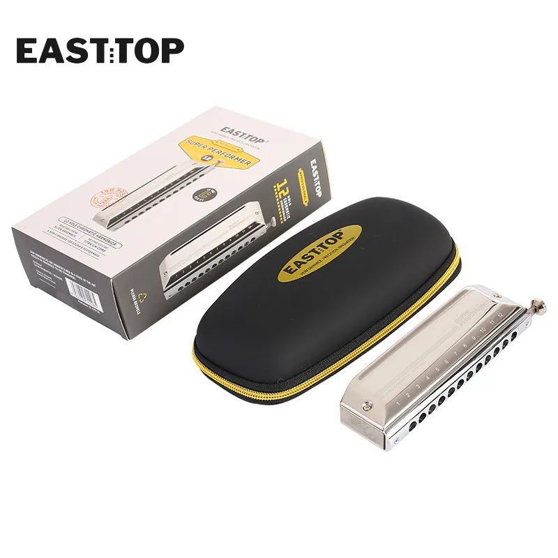 EASTTOP ETP-12 Chromatic Harmonica 12 Hole 48 Tone Key of C Professional Chromatic Mouth Organ Harmonica For Adults Students