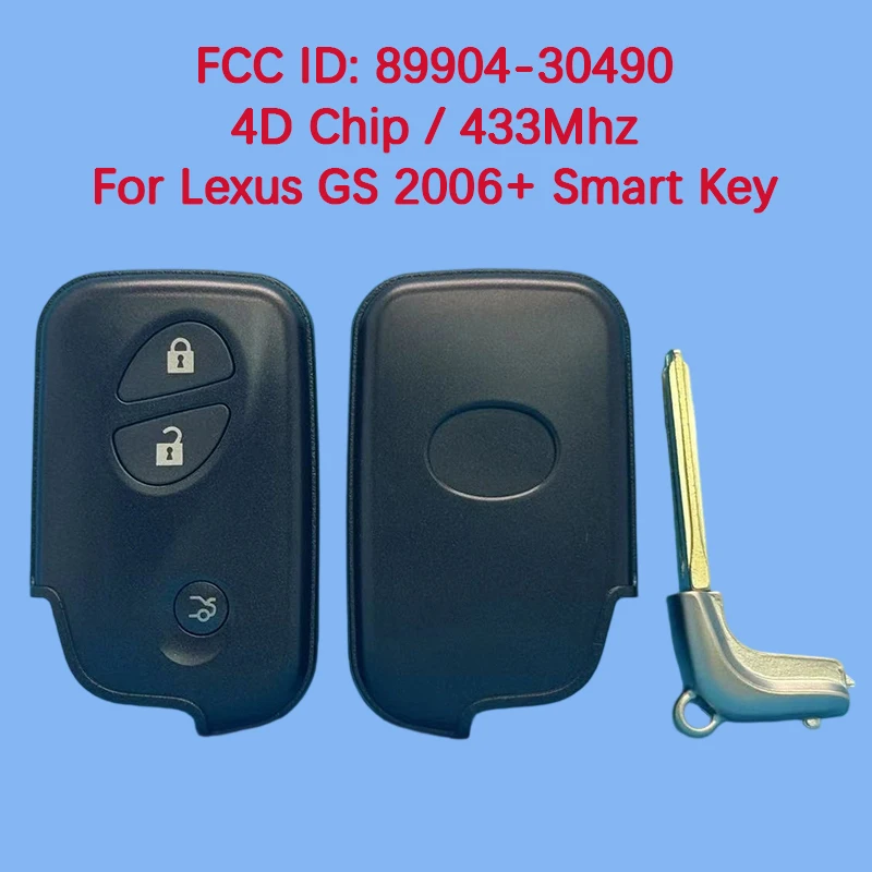 

CN052029 Послепродажный 3-кнопочный смарт-брелок 433 МГц FCC 89904-30490 4D чип для Lexus GS 2006+