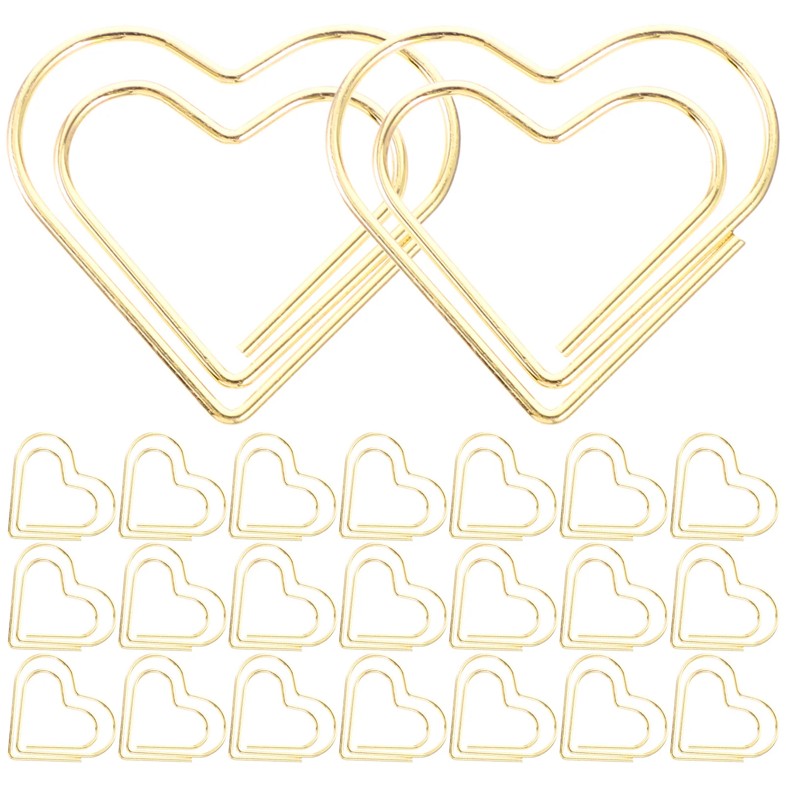 100Pcs Small Creative Paper Clips Heart Metal Clips for Office Study Document Scrapbook Organizer Delicate Paper Clip