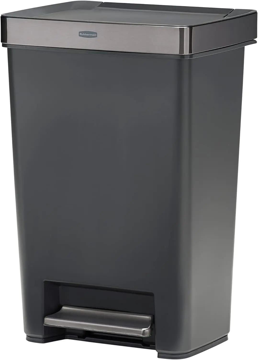 

Premier Series III Step-On Trash Can, Charcoal, 12.4 Gallon, with Stainless Steel Rim - Perfect for Home and Kitchen Décor