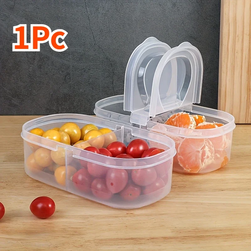 Butter Block Cheese Slices Storage Box Refrigerator Fruit Vegetable Crisper Double Open Flap Food Storage Container Kitchen