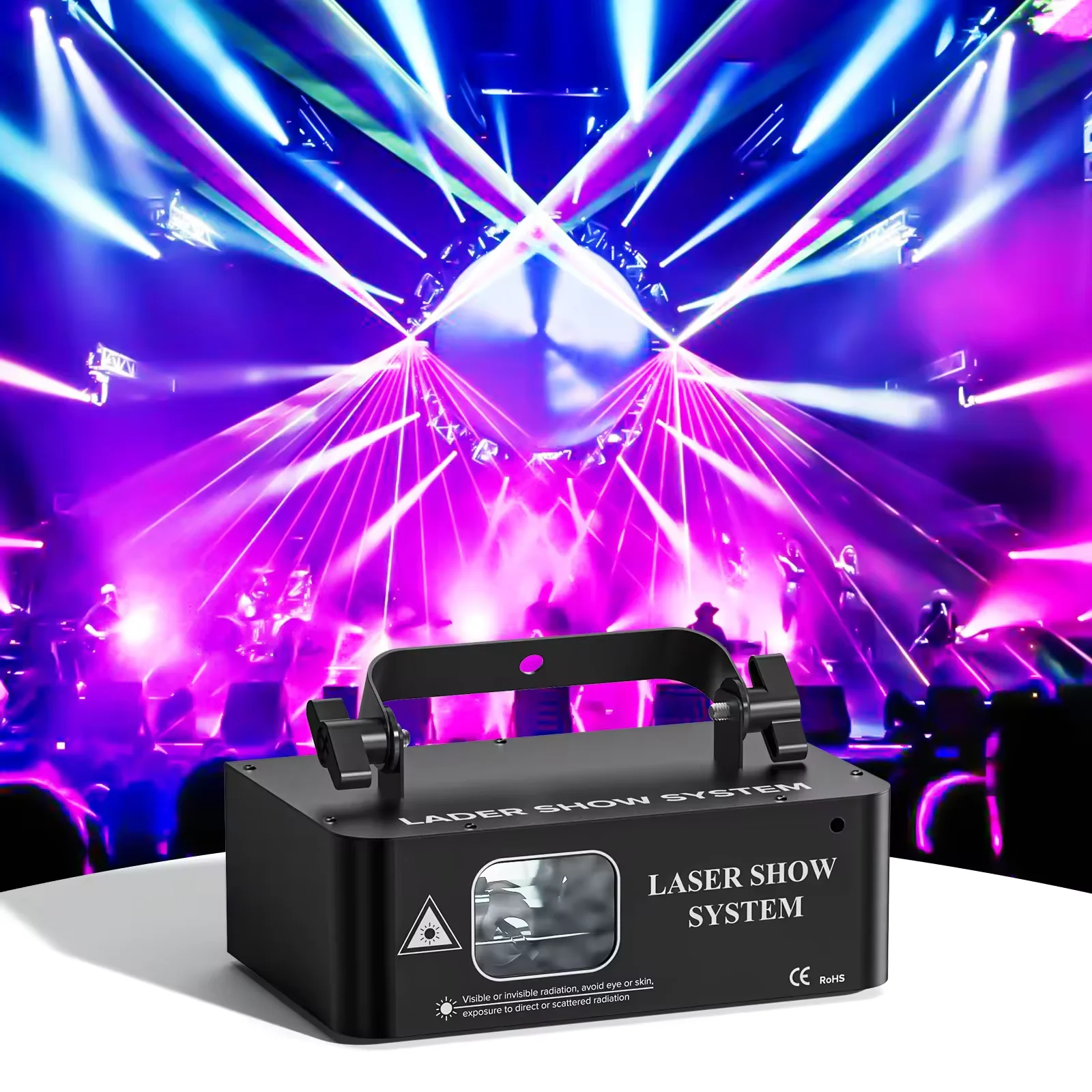 Luces de escenario profesionales para DJ DMX512, haz láser RGB, iluminación de discoteca de alta cantidad activada por sonido para eventos, conciertos y espectáculos
