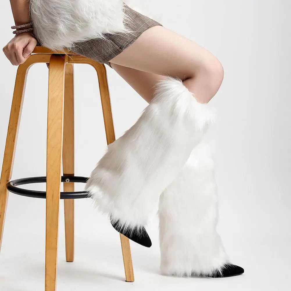 

Faux Fur Boot Cuffs Short Plush Leg Warmers Long Versatile Fox Fur Shoe Covers Winter Autumn Cozy Warm Socks Sleeves Fashion