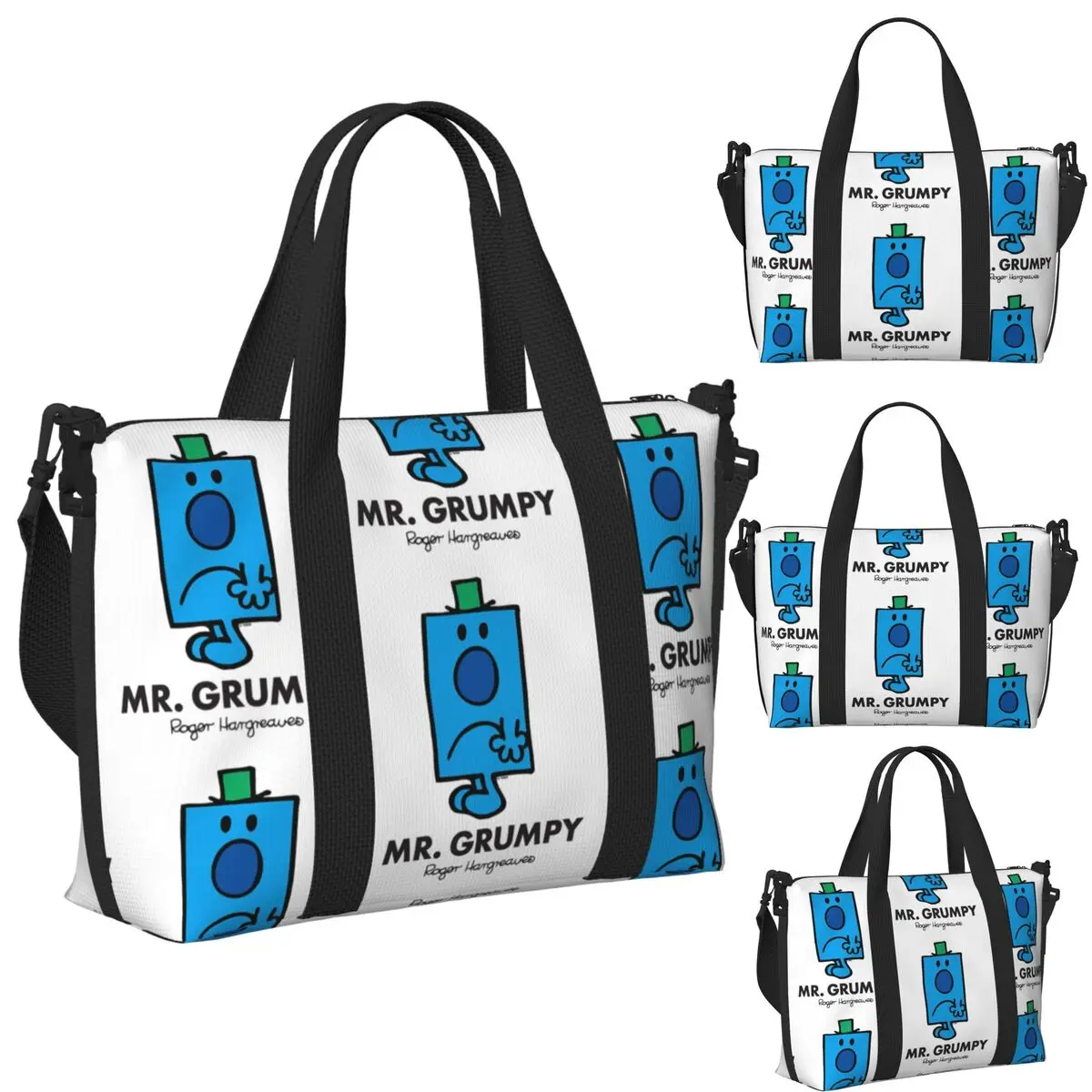 

Пляжная дорожная сумка Mr. Grumpy, большая вместительная сумка для спортзала, спортивная женская дорожная сумка для покупок, дорожная сумка на плечо