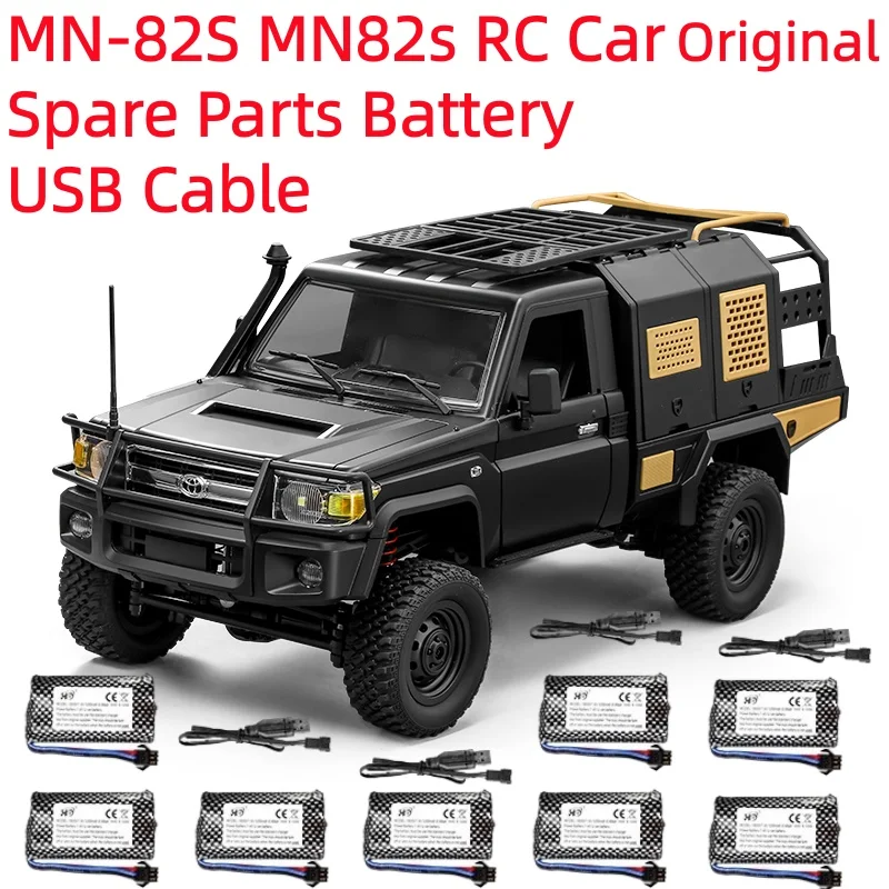 MN-82S MN82s Original Spare Parts  7.4V 1200mAh lithium Battery USB Charging Cable Accessories For MN82S MN-82s RC  Car