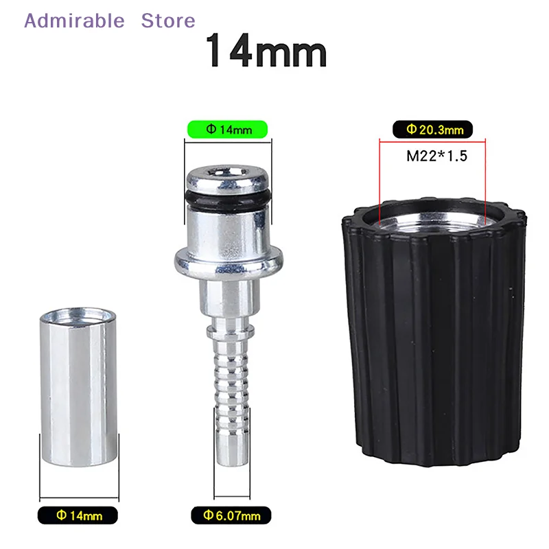 wHigh Pressure Washer Hose Insert Fittings D14 D15mm Ring Nut M22 Car Washer Water Cleaning Hose Pipe Fitting Twist Connector