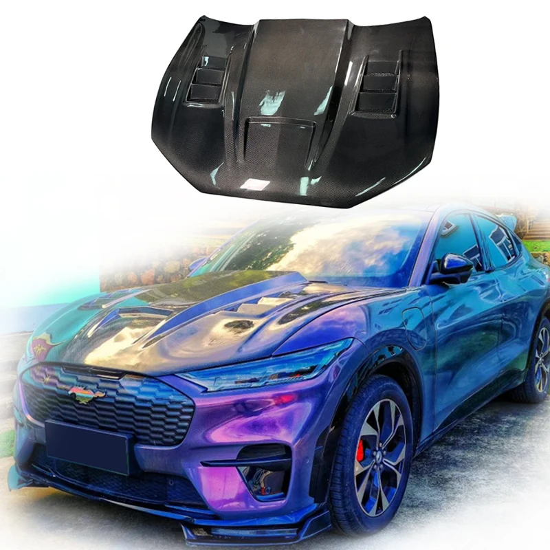 Omcar Style Carbon Fiber Front Hood Bonnet For FORD MUSTANG MACH E Hood MME Bodykit 2021-2024