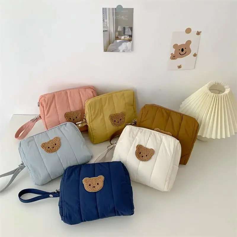 Cartoon Bear Baby Diaper bag Storage Polyester Zipper Kid Bedside Stroller Hanging Bag Travel Portable Hot Sale Handbag