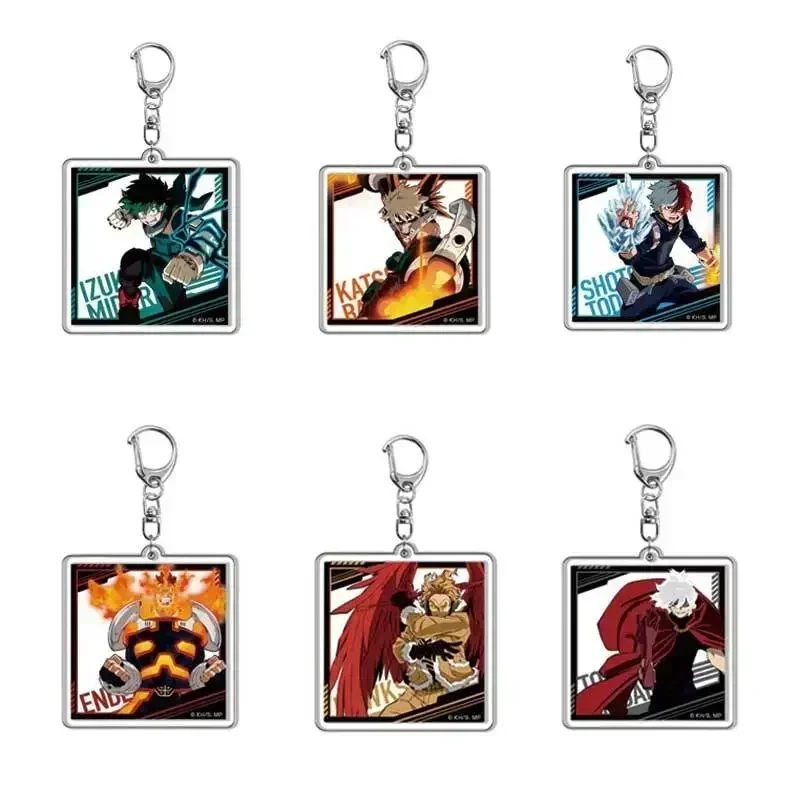 

Anime figure midoriya izku all · might bakugou Katsuki key ring transparent acrylic key chain hot selling model plate pendant