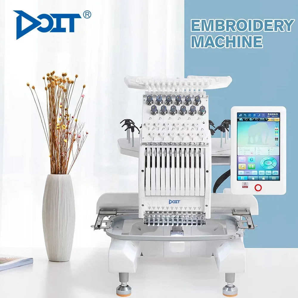 DT-MINI1201 Single Head 12 Needles Computerized Embroidery Mini Sewing Machine Household Price