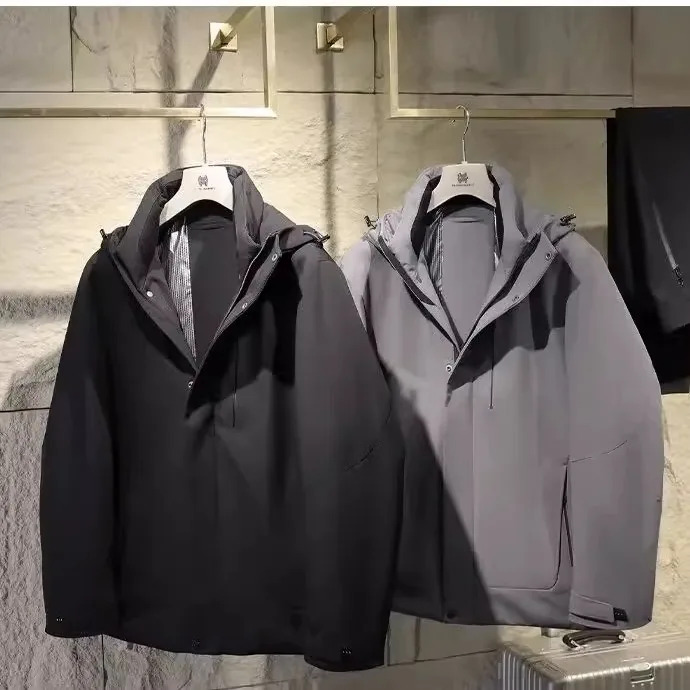 

Коврик Зимний Новый мужской ort Гусиный пух Jaet Busin Повседневное пальто на открытом воздухе с капюшоном Пуховое пальто Tag]] Бренд Outdoor Sle