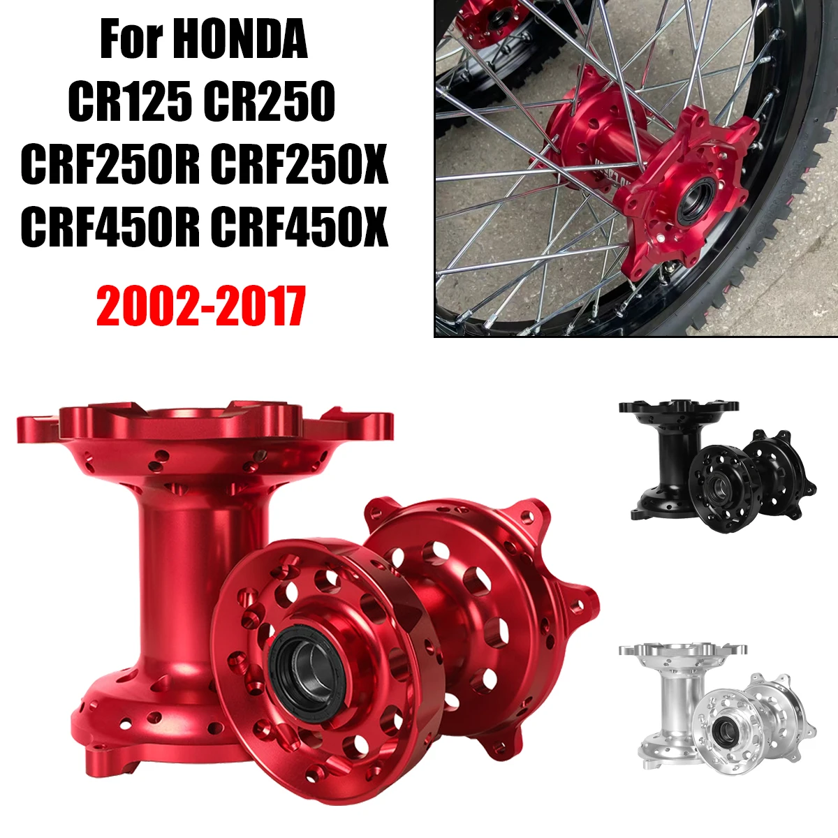 

Motorcycle CNC Front Rims Rear Wheel Hub 36 Holes Full Set For HONDA CR125 CR250 2002-2007 CRF250R CRF450R CRF250X CRF450X