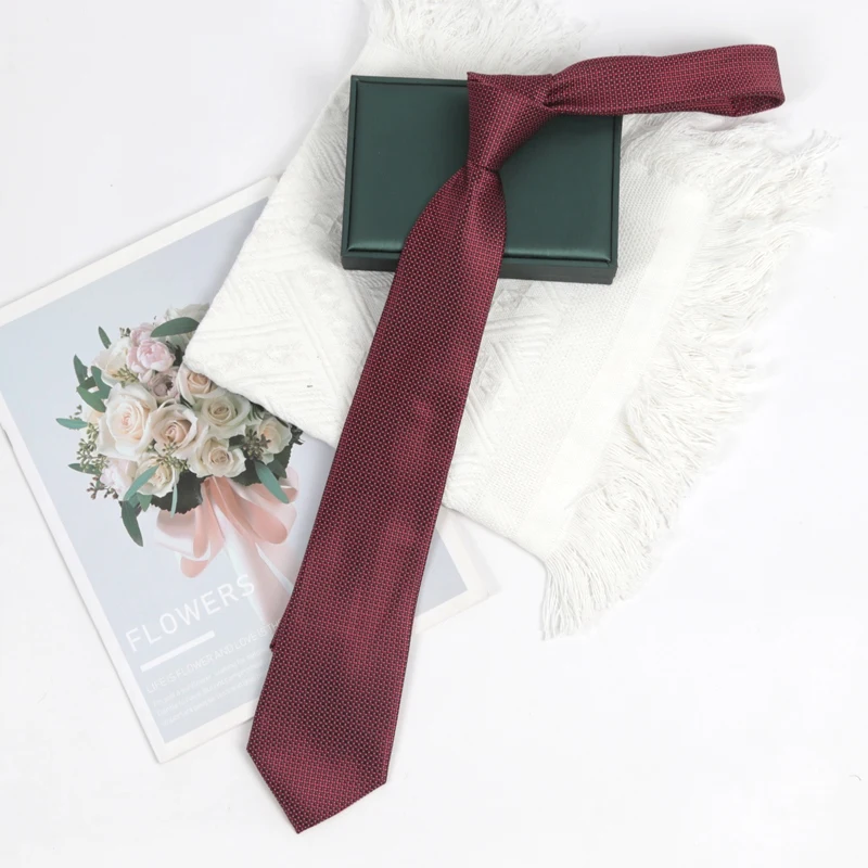 Dasi Jacquard Burgundy Mewah 8CM untuk Pria, Dasi Paisley untuk Pengantin Pria, Dasi Formal untuk Bisnis, Pernikahan, Pesta, Aksesoris Dasi