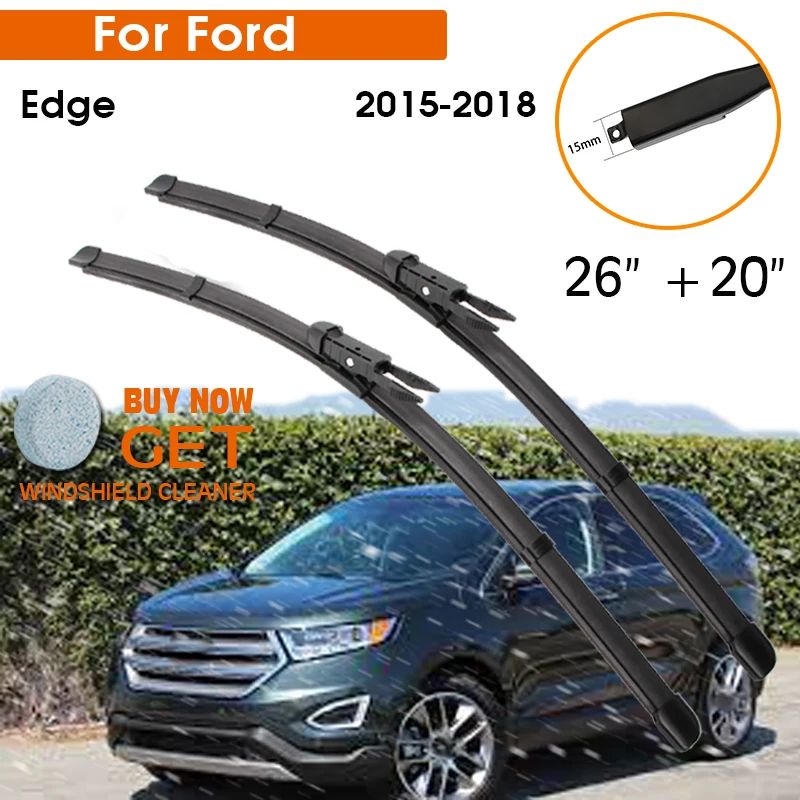 

Car Wiper Blade For Ford Edge 2015-2018 Windshield Rubber Silicon Refill Front Window Wiper 26"+20" LHD RHD Auto Accessorie