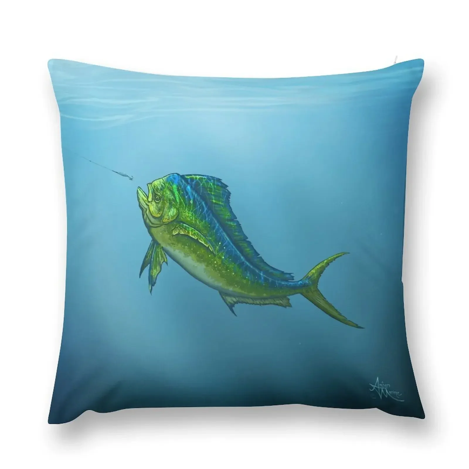 

El Dorado by Amber Marine ~ mahi mahi / dolphin fish art,  2015 Throw Pillow Decorative pillow case Luxury Sofa Cushions pillow