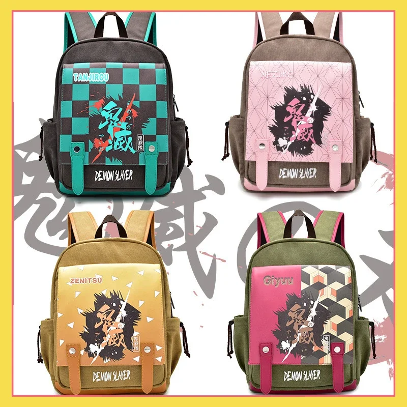 

Cross border New Anime Backpack Ghost Slayer Blade Backpack Charcoal Jiro Pirate King Attack Giant Student Backpack Gift