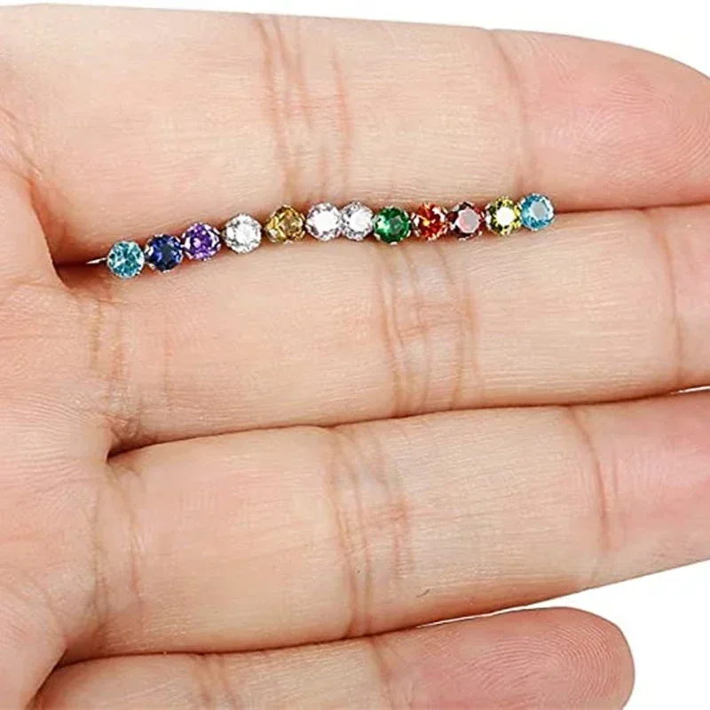 جديد بسيط جولة مكعب زركونيا وأقراط للنساء 12 الألوان المتاحة ارتداء اليومي موضة تنوعا مجوهرات ساخنة 2025 جديد #5