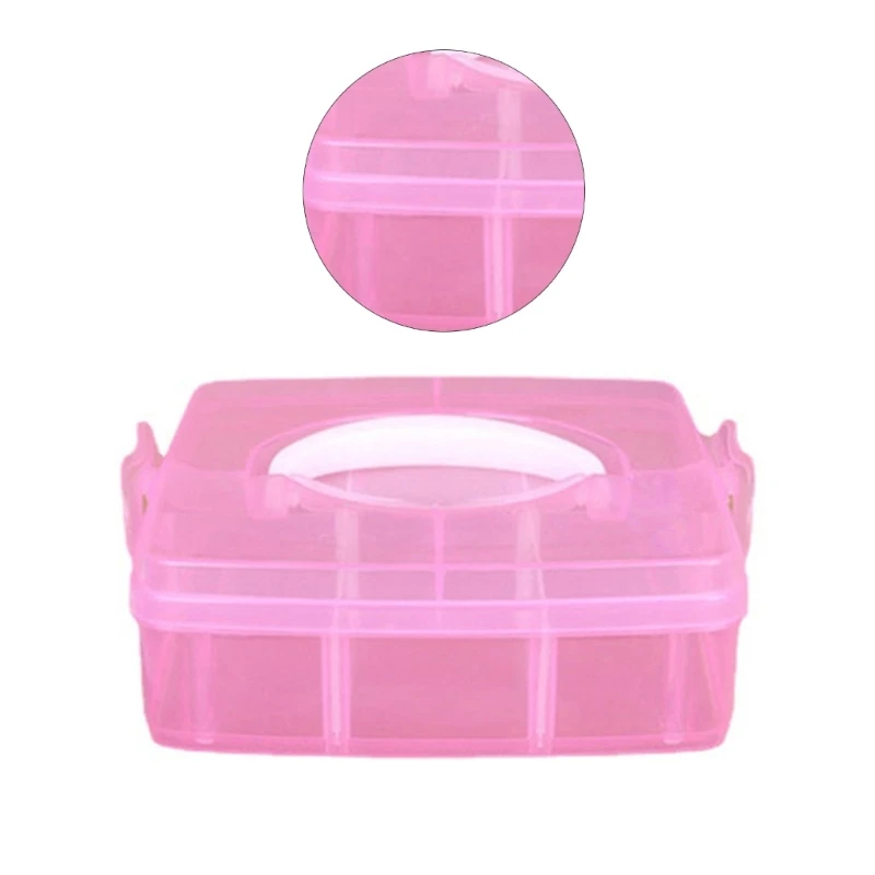 Transparent Plastic Storage Box Multi Grids Adjustable for Small Component Beads K92A