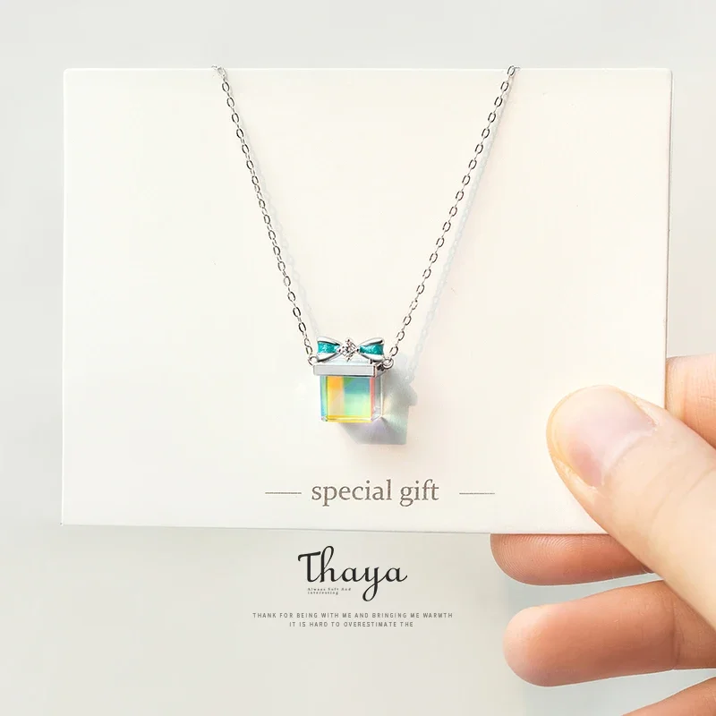 Thaya Original Design S925 Silver Women Necklace Light Bow Gift Pendant Necklace for Women Engagemant Fine Jewelry for Party