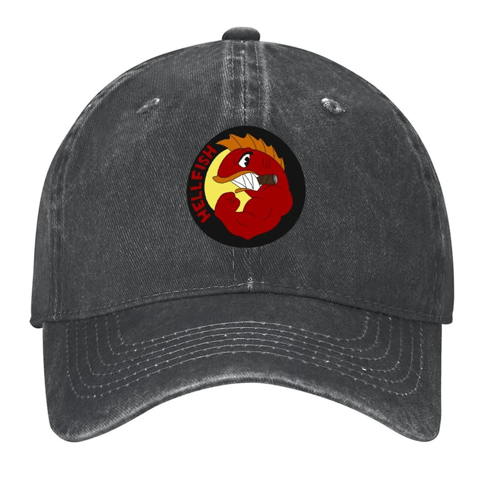 

Flying Hellfish Baseball Cap sailor cap for men golf hat genuine Bobble Hat Big Size Hat Trucker Hats For Men Women's
