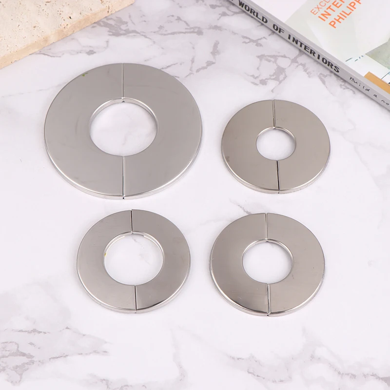 Household Self-Adhesive Stainless Steel Faucet Decorative Cover Shower Chrome Finish Water Pipe Wall Cover Bathroom Accessories