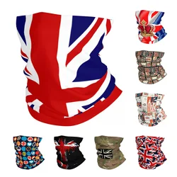 Multi-uso Bandana Pescoço Gaiter para Adultos, Lenço Unisex, Bandeira Britânica, Union Jack Print, Reino Unido, Reino Unido, Ciclismo, Equitação