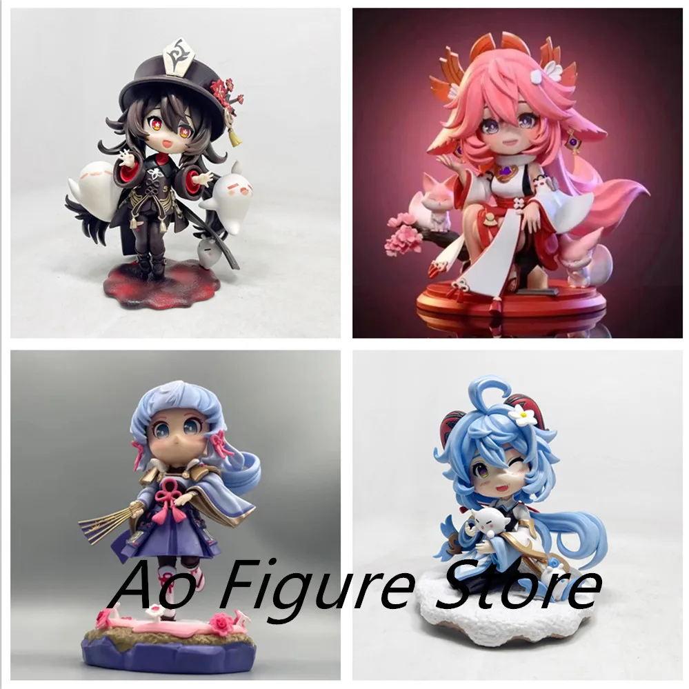 Genshin Impact Figure Q version Yae Miko Ganyu Hu Tao Kamisato Ayaka Anime PVC Action Figure Toy Game Statue Collection Model Do