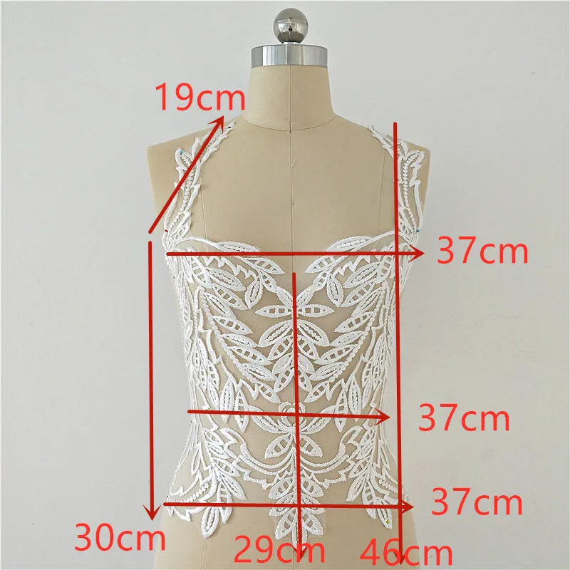 Embroidery Lace Patches Chest DIY Wedding Dress Sewing Accessory Patches For Clothing 1pc