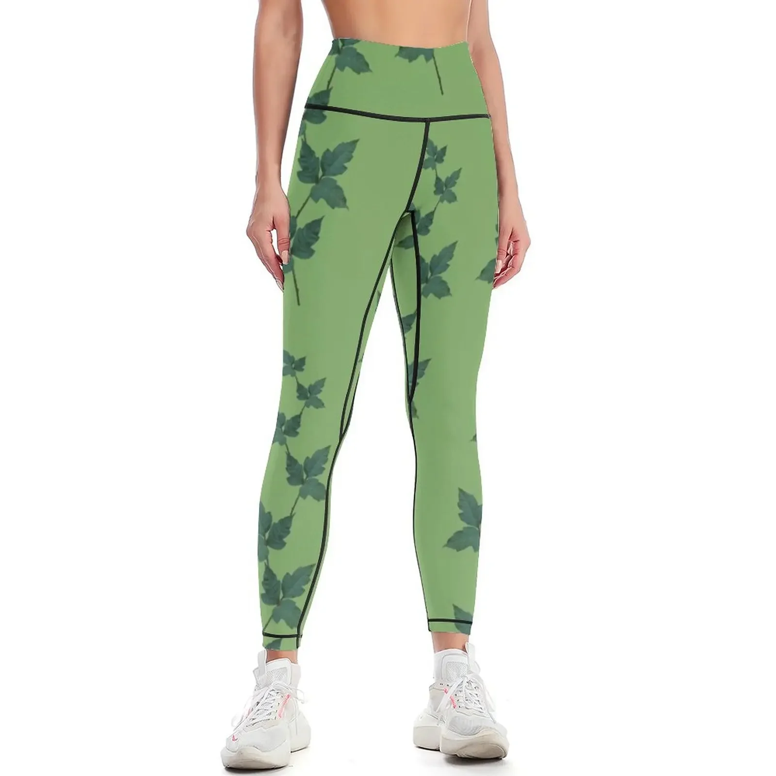 

Real Poison Ivy Leaves Pattern- Poison Ivy Cosplay | Ivy Pattern | Green Leggings for girls Womens Leggings