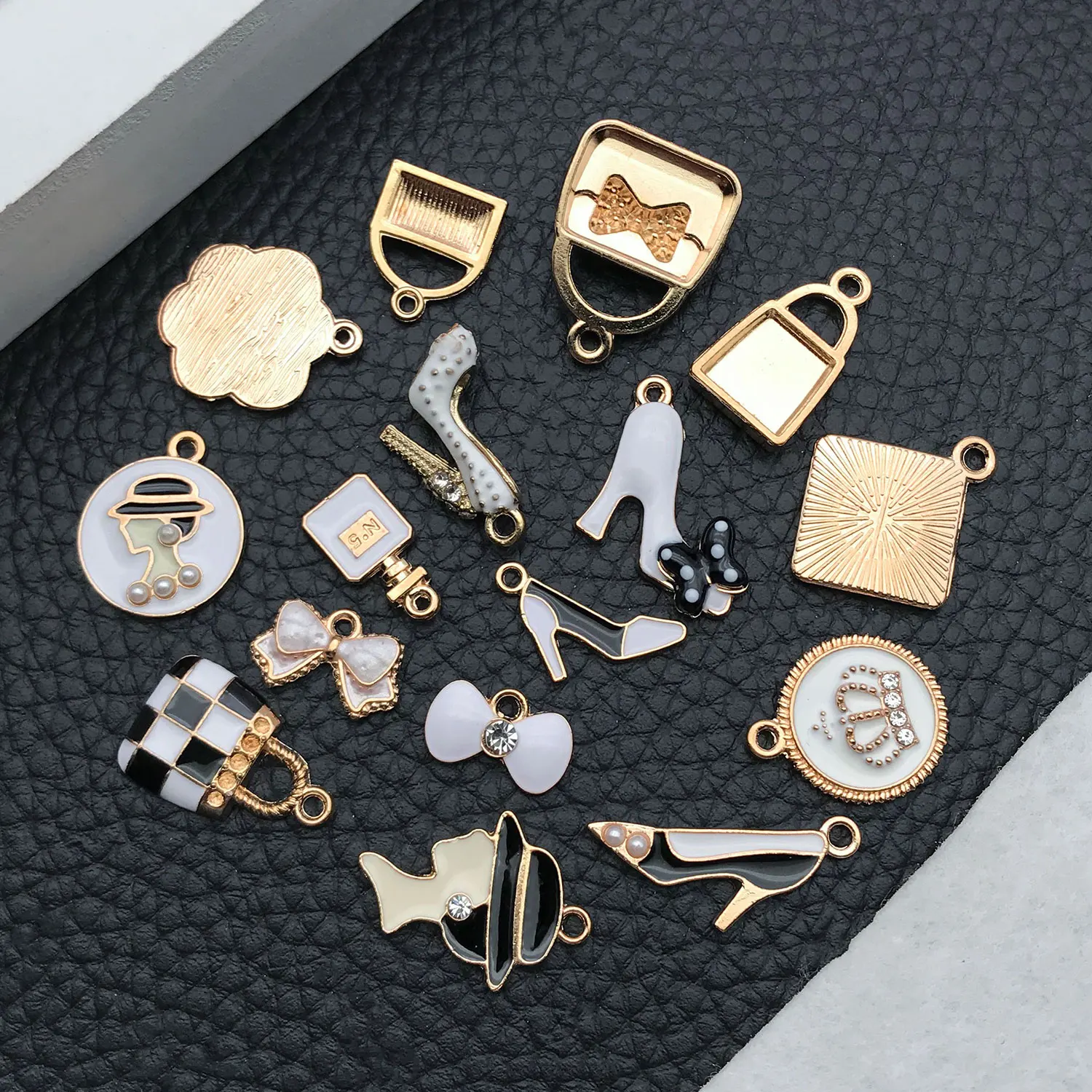 10/16 Pieces Drop Oil Little Chic Lady's Set, Suitable for DIY Handmade Necklace, Bracelet, Earring Accessory Materials. image 6