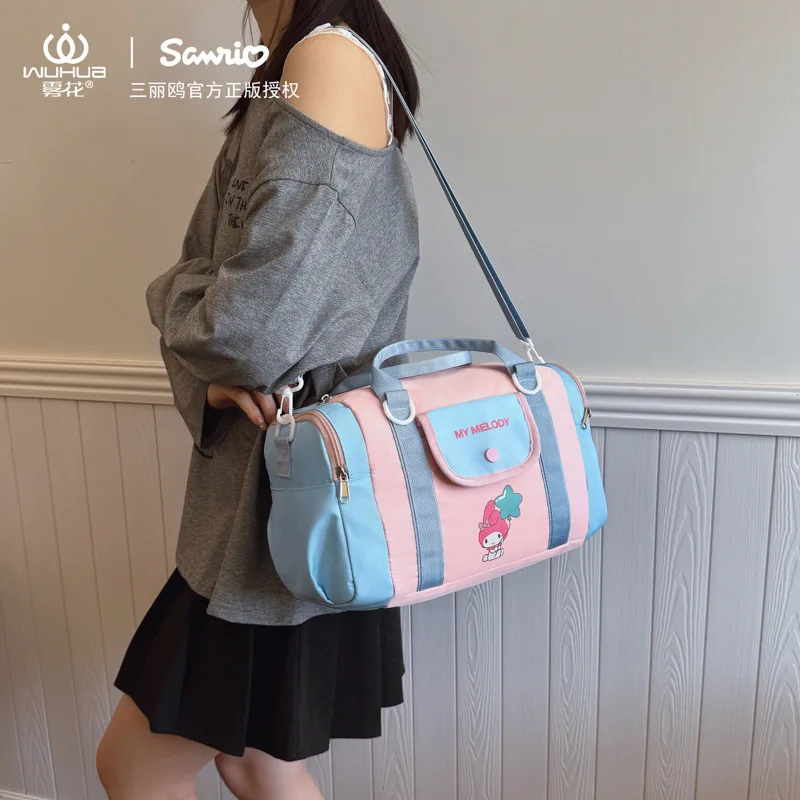 

Новый оригинальный дизайн Sanrio, дорожная сумка для хранения, женская повседневная круглая сумка-цилиндр, дорожная сумка через плечо на одно плечо