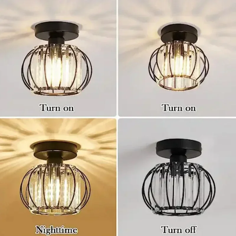 

American-Style Ceiling Lamp Aisle Corridor Porch Balcony Foyer Entry Led Crystal Personalized Light