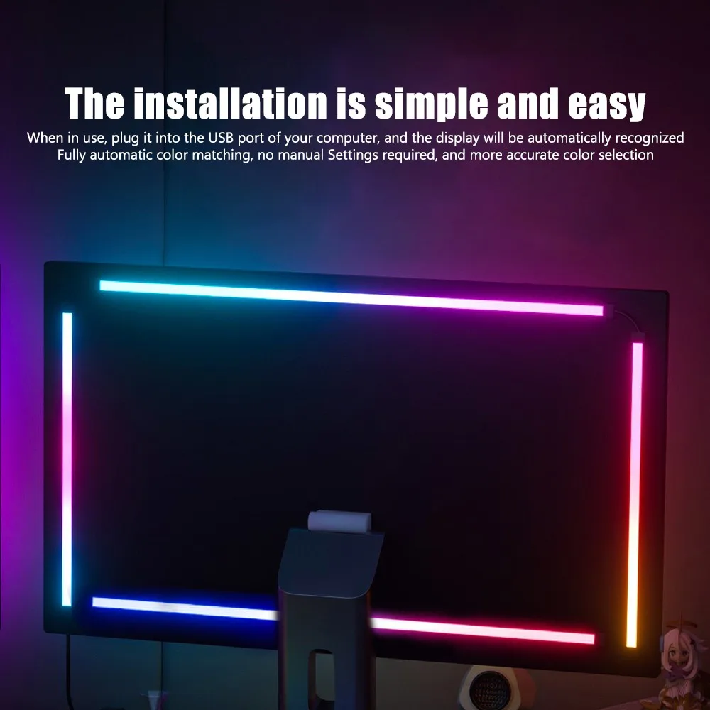 PC الخلفية ضوء التطبيق التحكم RGB مزامنة ضوء بار الألعاب الذكية LED قطاع شاشة الكمبيوتر غرفة ديكور أضواء الغلاف الجوي