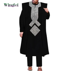 Abiti da uomo africani Boubou Dashiki Agbada Robe 3 pezzi set Slim uomo abito africano abiti nigeriani Bazin Riche Robe sierra 1361