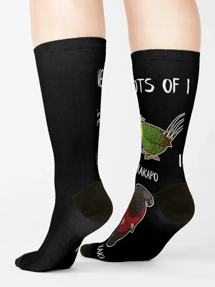 Chaussettes pour hommes et femmes, cadeau pour les amoureux des perroquets de Nouvelle-Zélande, Kaka Kakariki, Kakapo Kea, nouveautés florales esthétiques, cadeau en épicéa