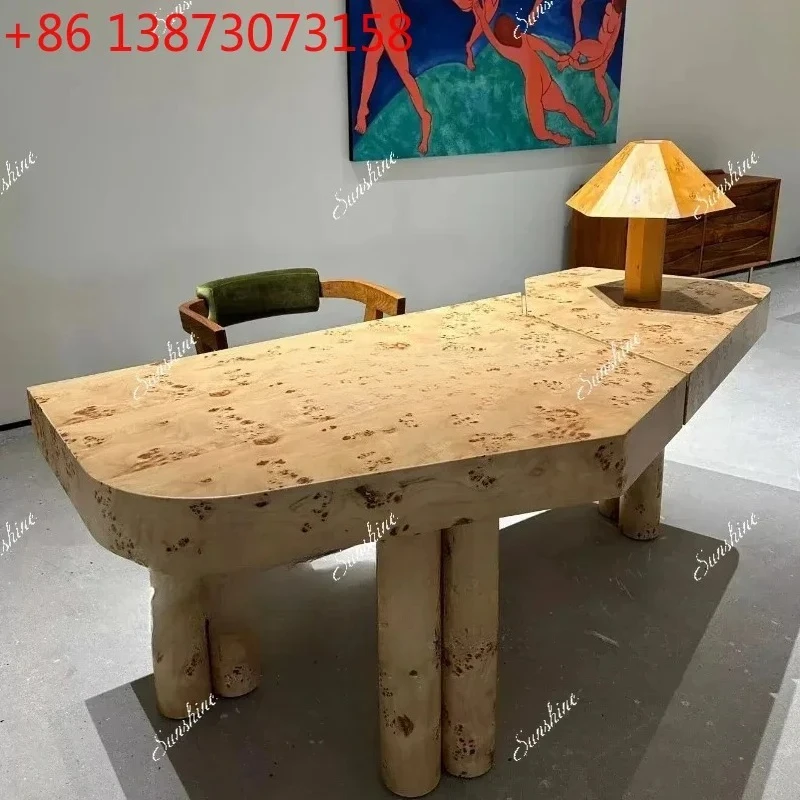 YMedieval design art advanced sense solid wood desk home quiet wind office