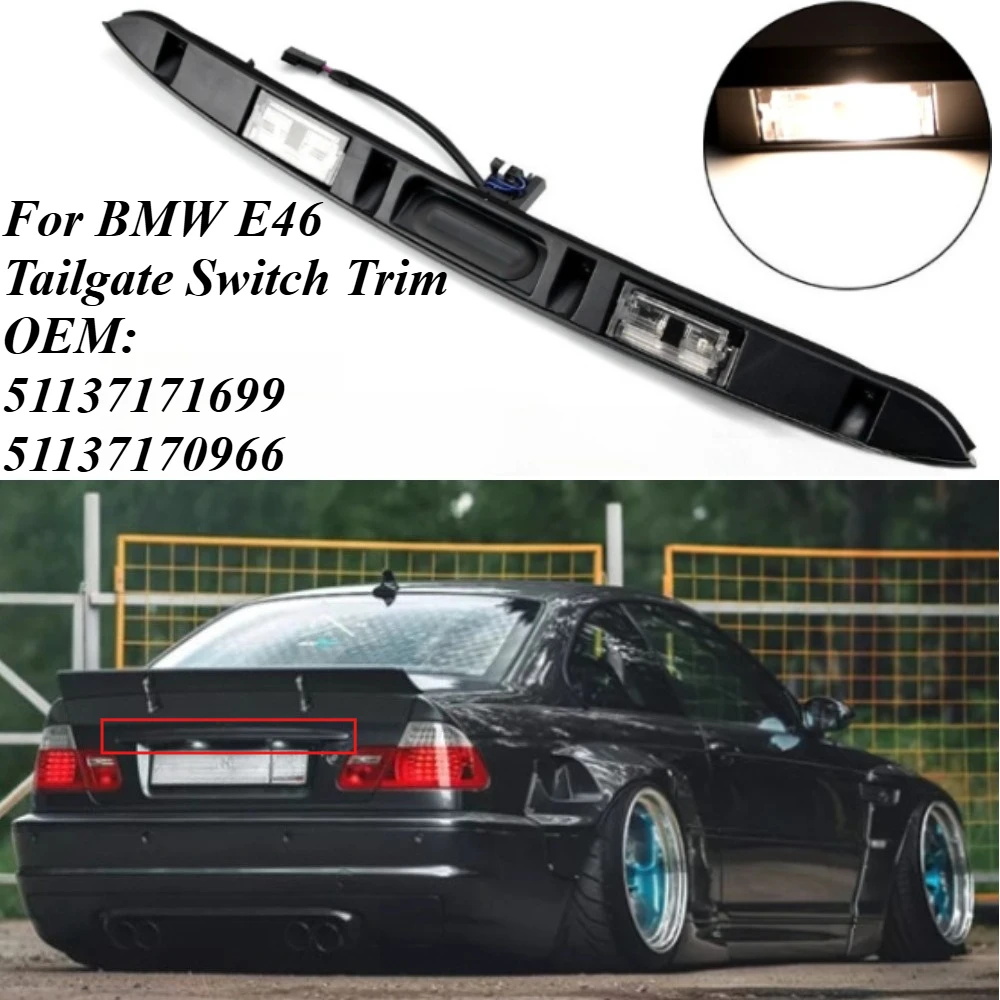 

For BMW E46 323i 325i 328i 330i 1998-2006 Trunk Lid Handle with Keyhole Button High Quality Plastic Replacement Car Accessories