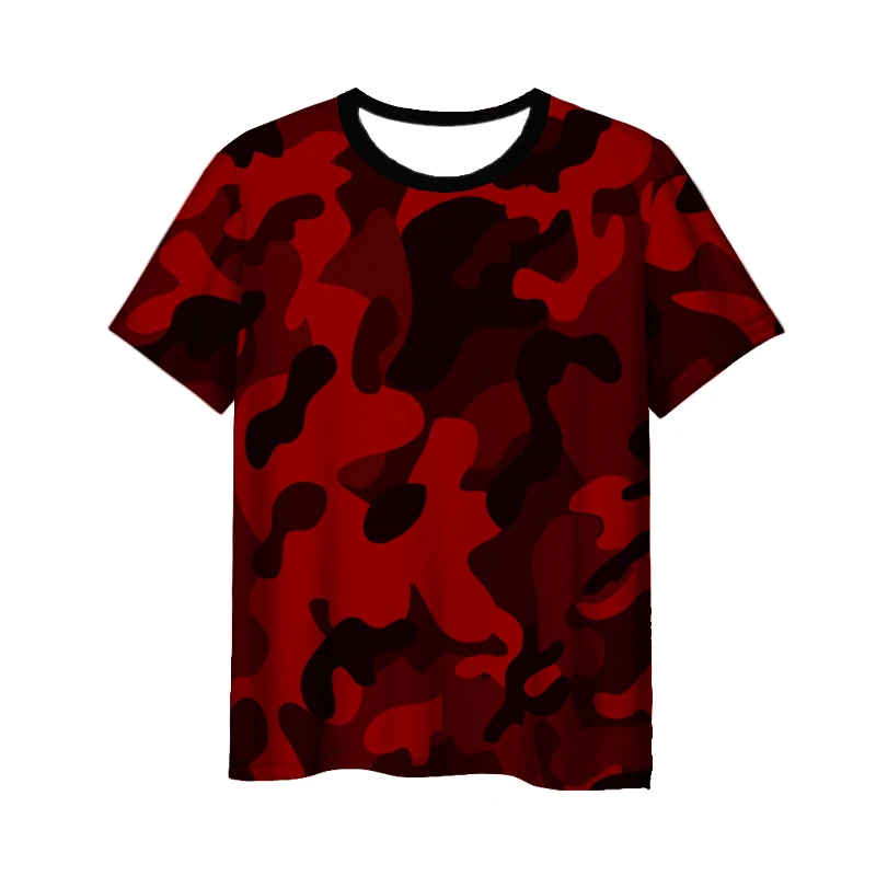 New 3D Print Causal Clothing Colorful RED CAMOUFLAGE  Pattern Fashion Men Women  T-shirt Plus Size Size S-7XL