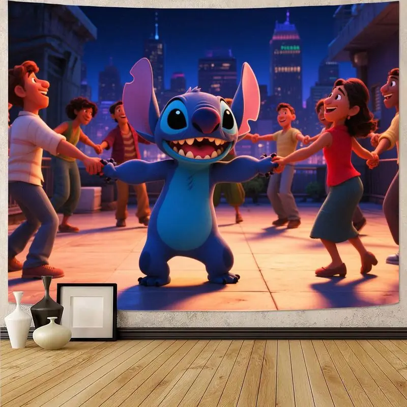 

1PC Disney Stitch Tapestry Cute Alien Wall Art Home Decor for Kids Room Bedroom Living Room Gift for Stitch Lovers