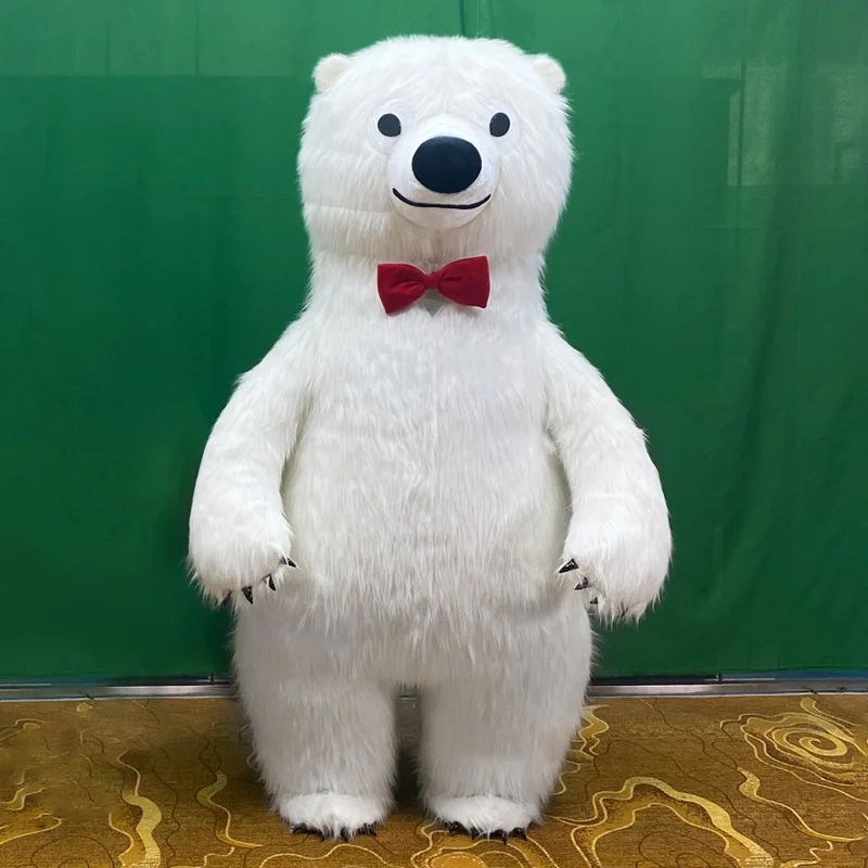 2M/2.6M/3M Halloween Inflatable Polar Bear Mascot Costume Suit Advertising Promotion Customize Adult Cosplay Party Game Dress