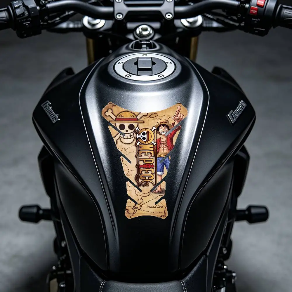 ONE PIECE Motorcycle PVC Tank Pad Tank Cap Protector Racing Sticker Universal - view 3