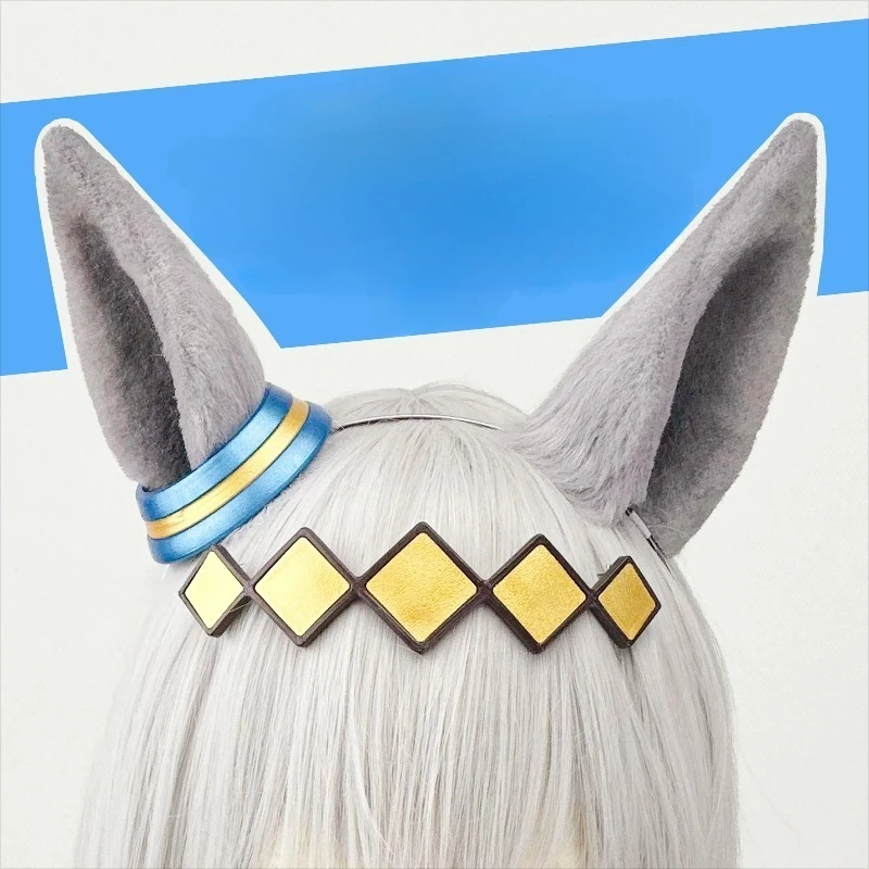 

Game Oguri Cap Cosplay Costume Horse Ears Gray Headwear Handmade Animal Hair Clips for Women Hair Clip Accessories
